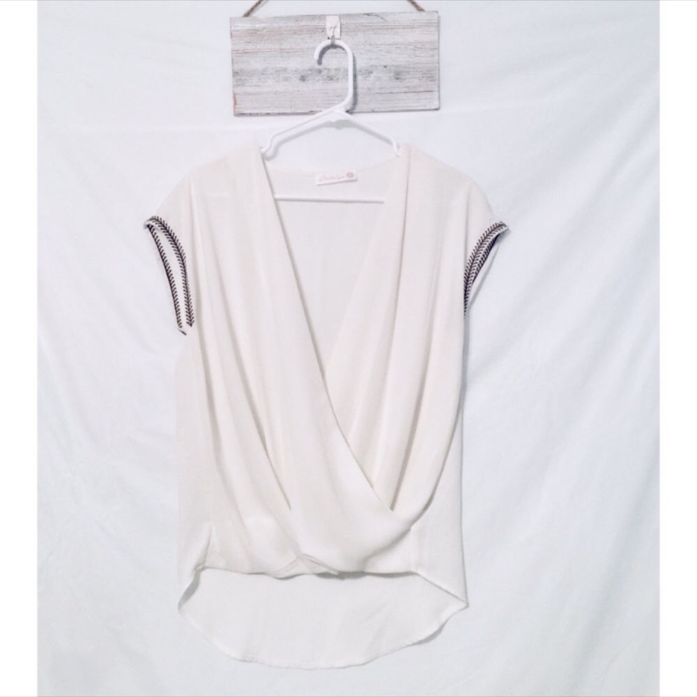 Dahlya Sheer Open-Front Drape Blouse